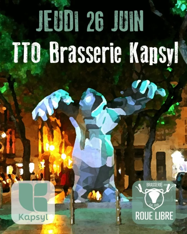 Salut les fêtard.e.s ! 

À peine remis du chouette TTO Galibot qu'il est temps de vous annoncer la suite. 💪

Jeudi prochain, le 26 juin, on a l'honneur et l'exclusivité de recevoir en TTO à Strasbourg la @brasseriekapsyl qui nous vient tout droit de Chambray-lès-Tours. 🥳

Armés de leur plus belles références houbonnées, les compères tourangeaux seront là pour faire saliver vos papilles. La Tap List sera dévoilée le jour même 🍺, mais tu peux bien entendu réserver les yeux fermés ! 📲

On te fait une bise, et on se boit le jeudi 26 autour d'une pinte de Kapsyl ! 🍻

Un événement en marge de l'@expobiere_strasbourg.
