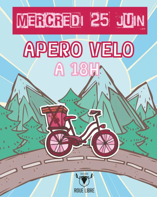 Salut l'ami·e ! 

Fin juin, on te propose un nouveau format d'échange avec des invité·e·s de marque. Tu aimes le vélo, tu as déjà fait des voyages ou des courses à vélo, ou tu aimerais en faire ? 🚴

Au programme de ce premier Apéro cycliste : des retours d’expériences d'excursions, des partages de bons plans matos, des conseils pour éviter de se blesser, etc. 🤕

Pour pimenter le tout, plusieurs intervenants seront présent·e·s : Pauline, co-créatrice de @lacostaud.e et le cabinet de kinés @kinestublab pour parler posture et pédalage. 🚵

Ça commence à 18h, alors n'hésite pas à nous appeler ou nous écrire pour nous informer de ta présence pour ce chouette moment. 🍻

À tutty ! 😽